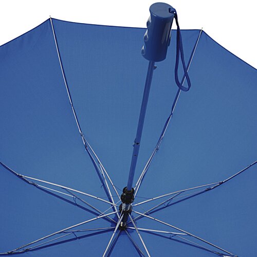 Additional Image 2 - a blue umbrella with a metal handle