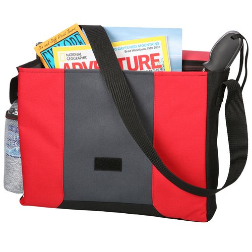 Additional Image 2 - a red and grey bag with books in it