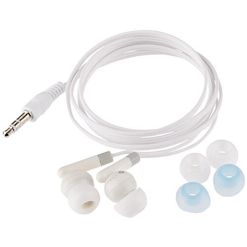 Additional Image 1 - a white cable with blue ear buds