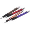 a group of pens on a white background