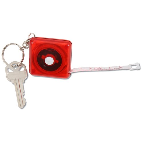 Additional Image 2 - a key chain with a red square and a black circle
