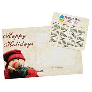 Additional Image 2 - a white card with a picture of a snowman and a small card