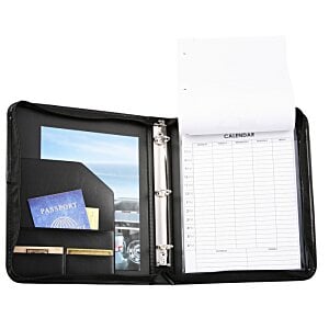 Additional Image 1 - a black organizer with a white page
