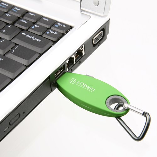 Additional Image 2 - a green usb drive attached to a laptop