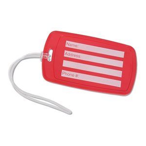 Additional Image 1 - a red and white luggage tag