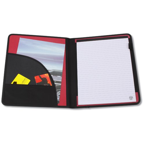 Additional Image 2 - a black and red folder with white paper inside