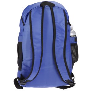 Additional Image 1 - a blue backpack with black stripes