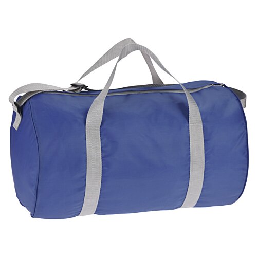 Additional Image 1 - a blue duffel bag with a white strap