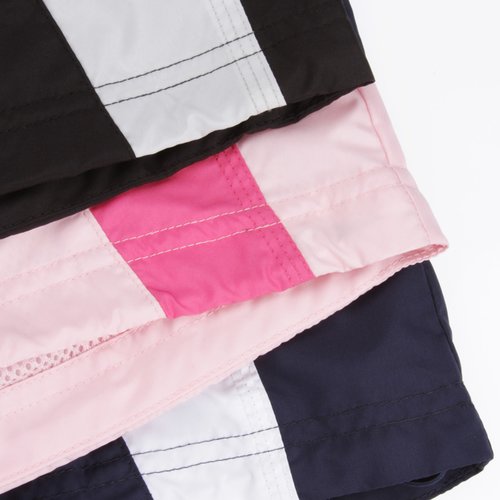 Additional Image 1 - a close up of a pink and black striped fabric