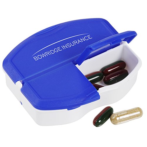 Additional Image 2 - a blue and white pill box with a blue lid