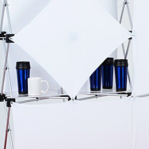 Additional Image 1 - a group of blue cups on a white shelf