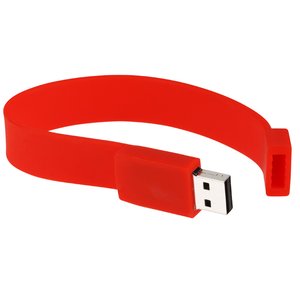 Additional Image 1 - a red wristband with a metal buckle