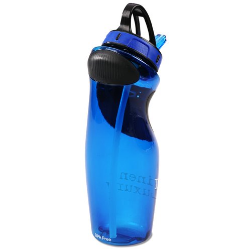 Additional Image 1 - a blue water bottle with a black handle