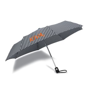 Additional Image 3 - a black umbrella with a red logo