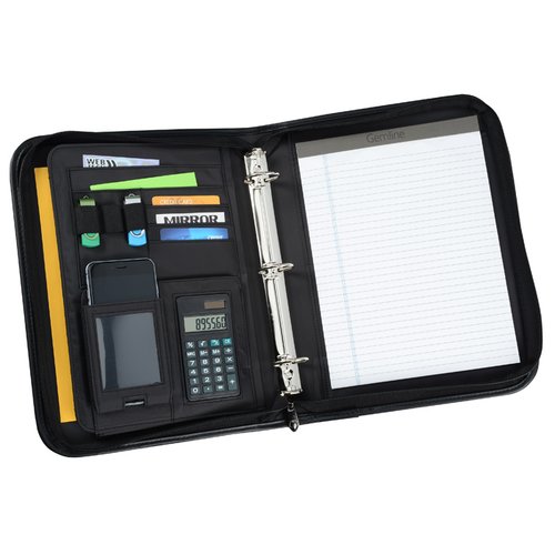Additional Image 1 - a black and white folder with a white paper inside