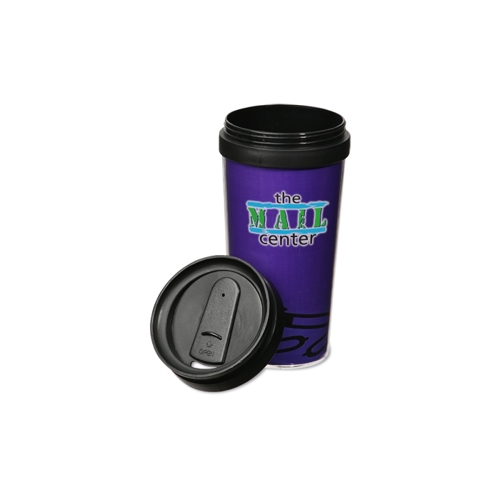 Additional Image 2 - a purple coffee cup with a black lid