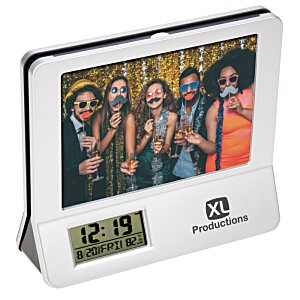 Additional Image 3 - a white digital clock with a picture of a group of people