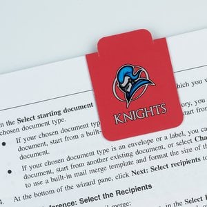 Additional Image 1 - a red file folder with a blue logo on it