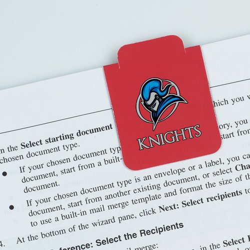 Additional Image 1 - a red file folder with a blue logo on it