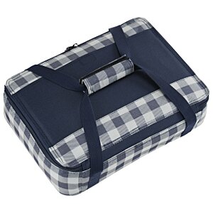 Additional Image 2 - a blue and white checkered suitcase