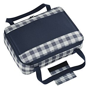 Additional Image 3 - a blue and white checkered bag