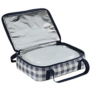 Additional Image 5 - a blue and white checkered lunch box