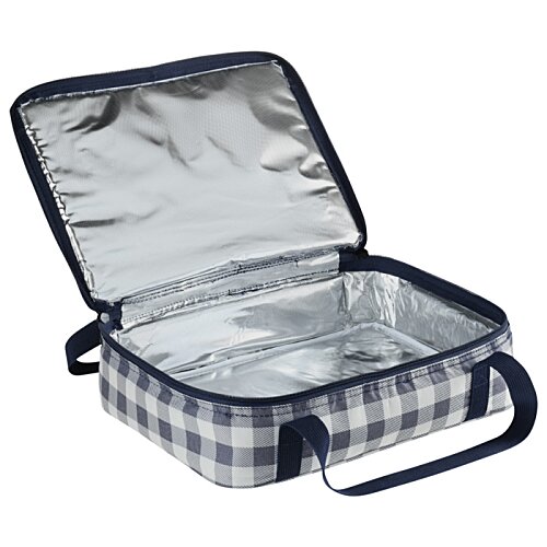 Additional Image 4 - a blue and white checkered lunch box