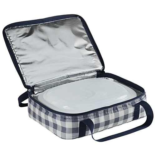 Additional Image 5 - a blue and white checkered lunch box