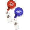 View Image 3 of 4 of Economy Retractable Badge Holder - Round - Translucent - 24 hr