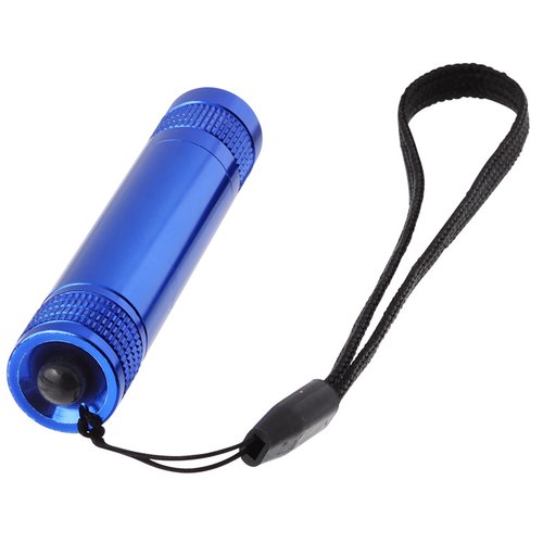 Additional Image 1 - a blue flashlight with a strap