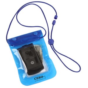 Additional Image 1 - a blue waterproof case with a string