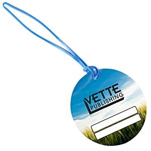 Additional Image 2 - a blue tag with a blue strap