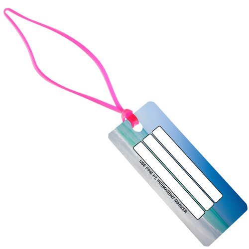 Additional Image 1 - a blue tag with white lines on it