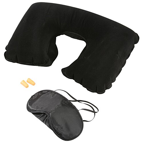 Additional Image 1 - a black pillow with a black eye mask