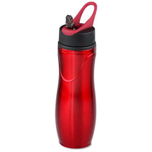 Additional Image 1 - a red water bottle with a black handle