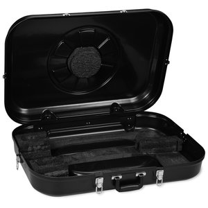 Additional Image 1 - a black plastic case with a round object in it