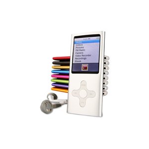 Additional Image 2 - a white electronic device with a screen and a stack of cd's