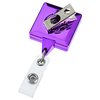 View Image 5 of 7 of Retractable Badge Holder - Square - Chrome Finish