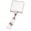View Image 7 of 7 of Retractable Badge Holder - Square - Chrome Finish