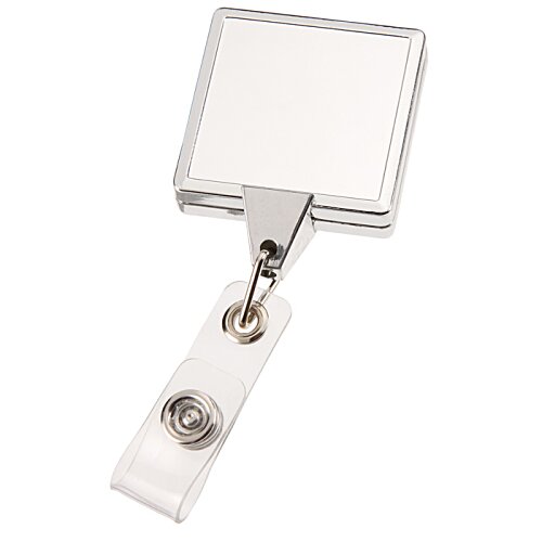 Additional Image 6 - a white square badge with a silver handle