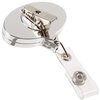 View Image 2 of 6 of Retractable Badge Holder - Oval - Chrome Finish