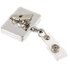 View Image 2 of 6 of Retractable Badge Holder - Rectangle - Chrome Finish