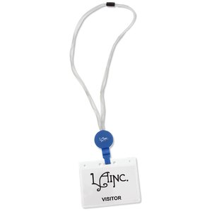 Additional Image 2 - a white tag with a blue plastic handle