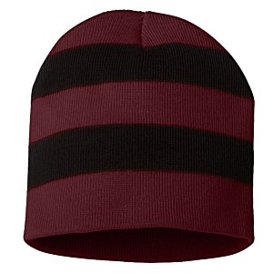 Additional Image 1 - a red and black striped hat