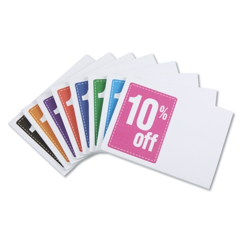 Additional Image 1 - a fanned out cards with a pink label