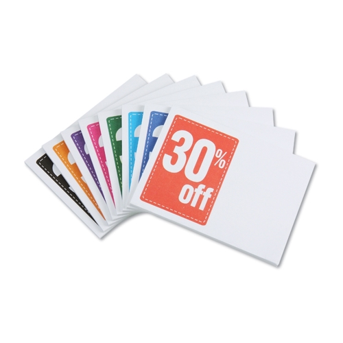 Additional Image 1 - a fanned out paper with a red and white sign
