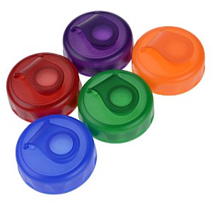 Additional Image 2 - a group of colorful plastic caps