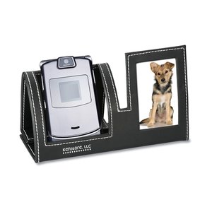 Additional Image 3 - a black stand with a picture frame and a cell phone