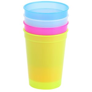 Additional Image 1 - a yellow cup with blue and pink lids
