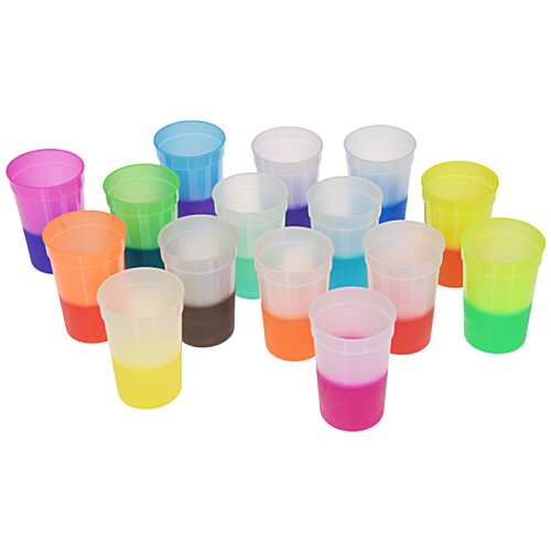 Additional Image 1 - a group of plastic cups with different colored liquids